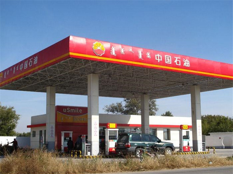 北京加油站钢结构网架案例1